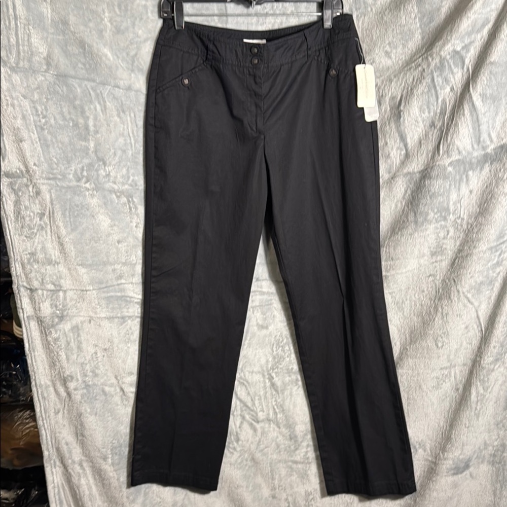 NWT‎ charter club women’s pants size 10 petite classic Black Pants cotton blend